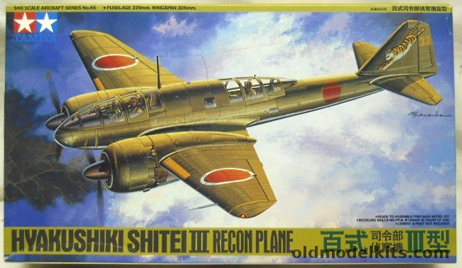 Tamiya 1/48 Hyakushiki Shitei III Recon Aircraft - Hiko 10th Sentai 1st Chutai / Dokuritsu Hikotai 55th Chutai, 61045 plastic model kit